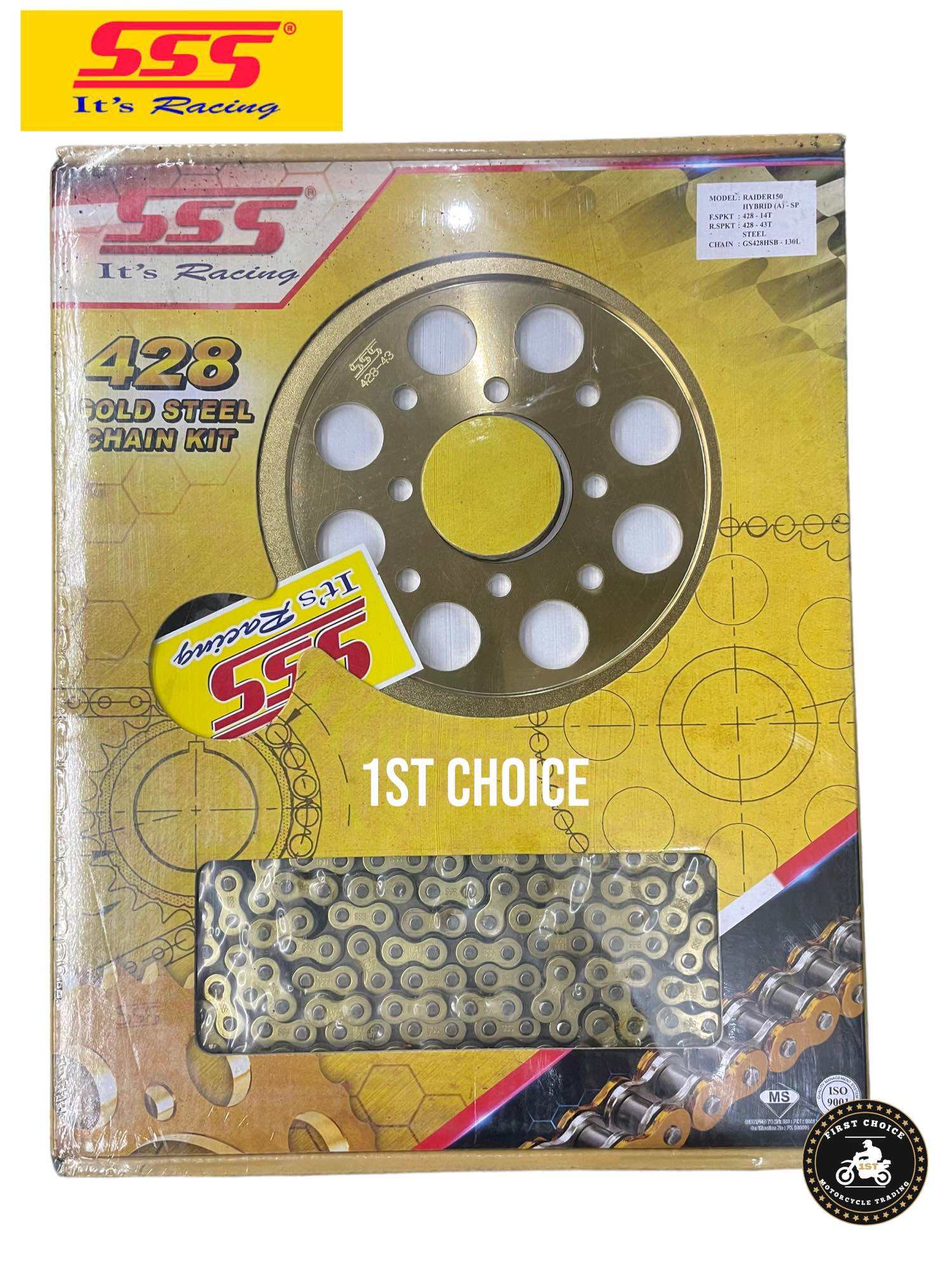 SSS CHAIN SET STEEL GOLD RAIDER 150 CARB RAIDER 150 FI Lazada PH