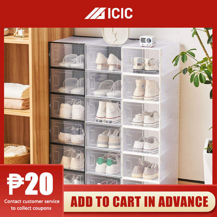 ICIC 6 12pcs Large Flip Open Storage Box Foldable Stackable AJ