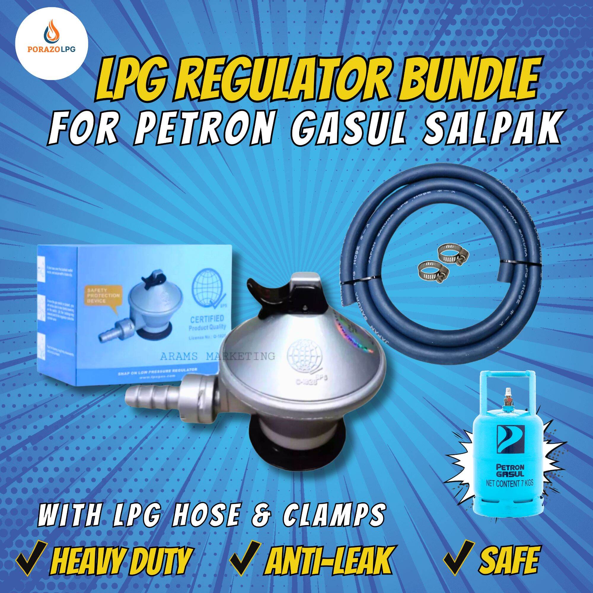 Lpg Gas Regulator For Petron Gasul With Hose Tpa Lr Br De Salpak