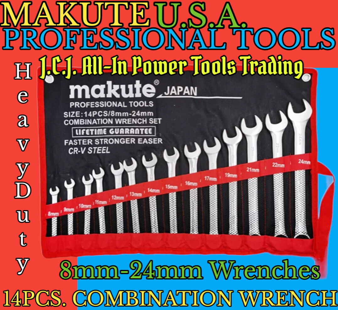 ORIGINAL COMBINATION WRENCHES MAKUTE 8MM 24MM 14PCS SET HEAVY DUTY