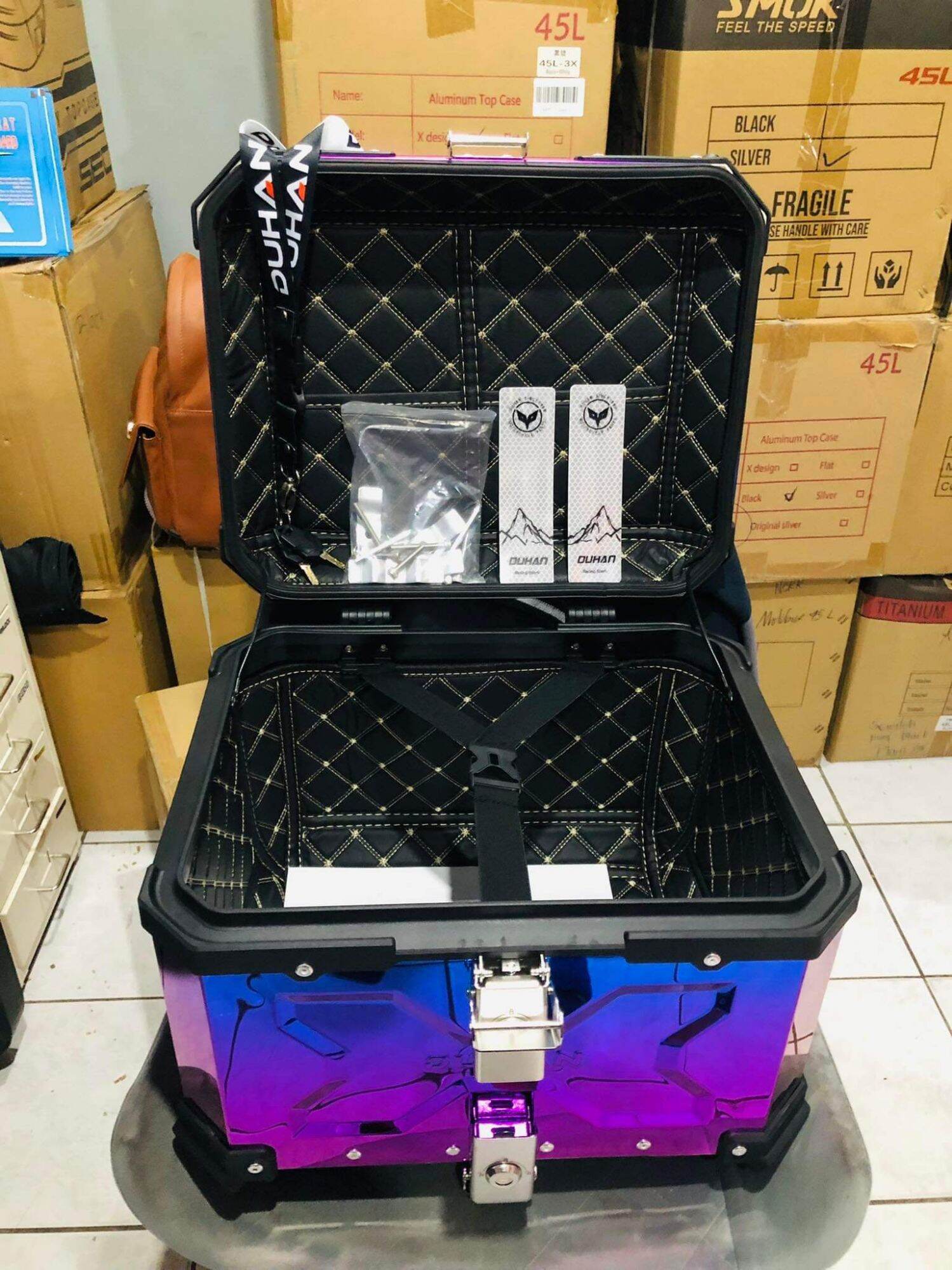 New Duhan Rainbow Alloy Top Boxes L L L No Backrest