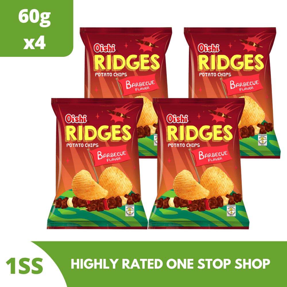 Oishi Ridges Potato Chips Barbecue Flavor 60g Set Of 4 Lazada PH