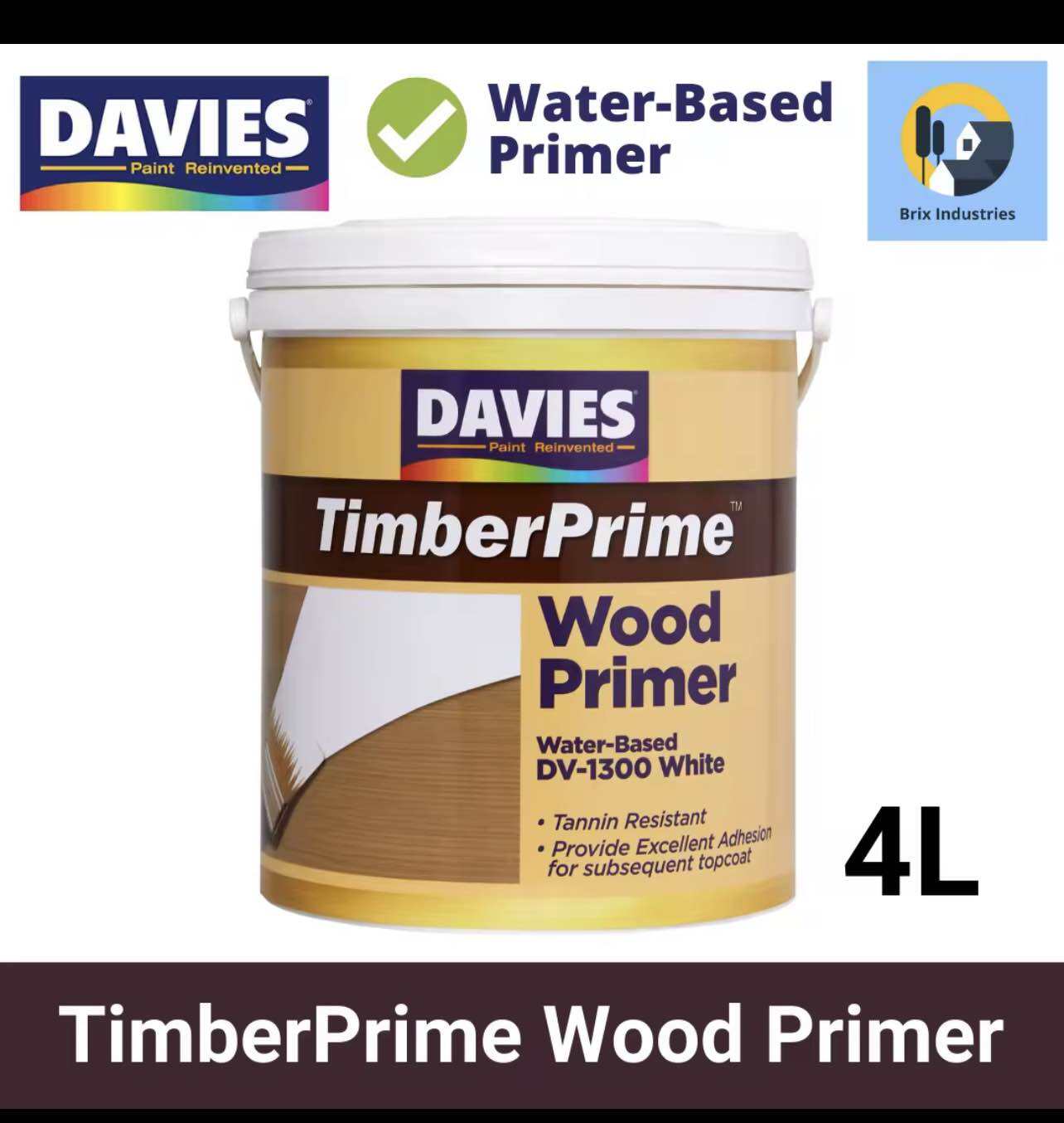 Davies Timberprime Waterbased Wood Primer Liter And Liters Gallon