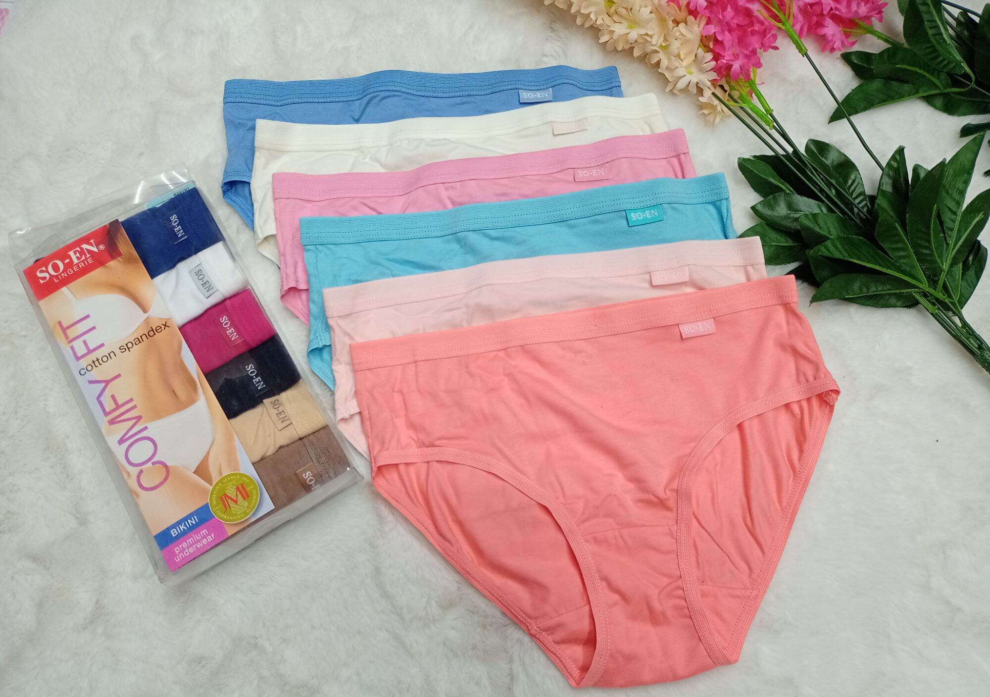 COMFY FIT SOEN PANTY OUTSIDE GARTER BIKINI COTTON 6PCS No CHOOSING OF