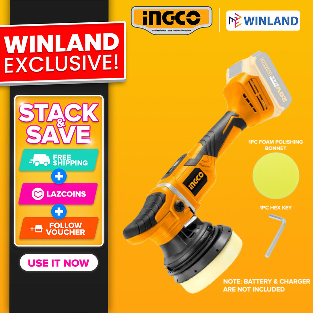 Ingco By Winland 20V Lithium Ion Cordless Angle Polisher BL Motor