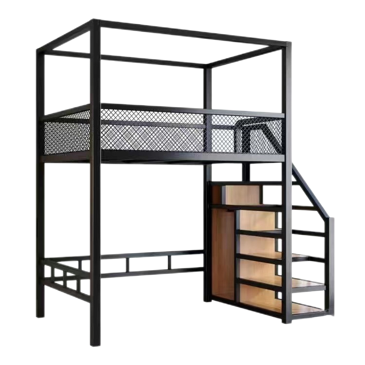 Ironwork Elevated Bed Fashionable Loft Bed Multi Functional Space