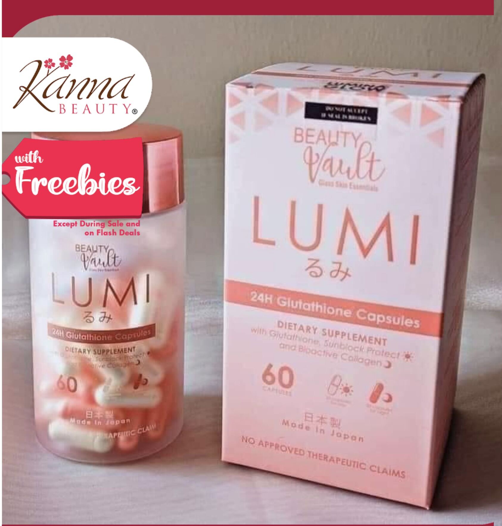 Lumi 24H Glutathione Capsules By Beauty Vault 60 Capsules Lazada PH