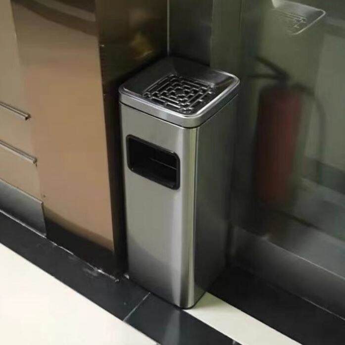 Outdoor Garbage Bin Stainless Steel Hotel Trash Can With Heightened