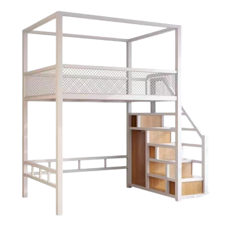 Ironwork Elevated Bed Fashionable Loft Bed Multi Functional Space