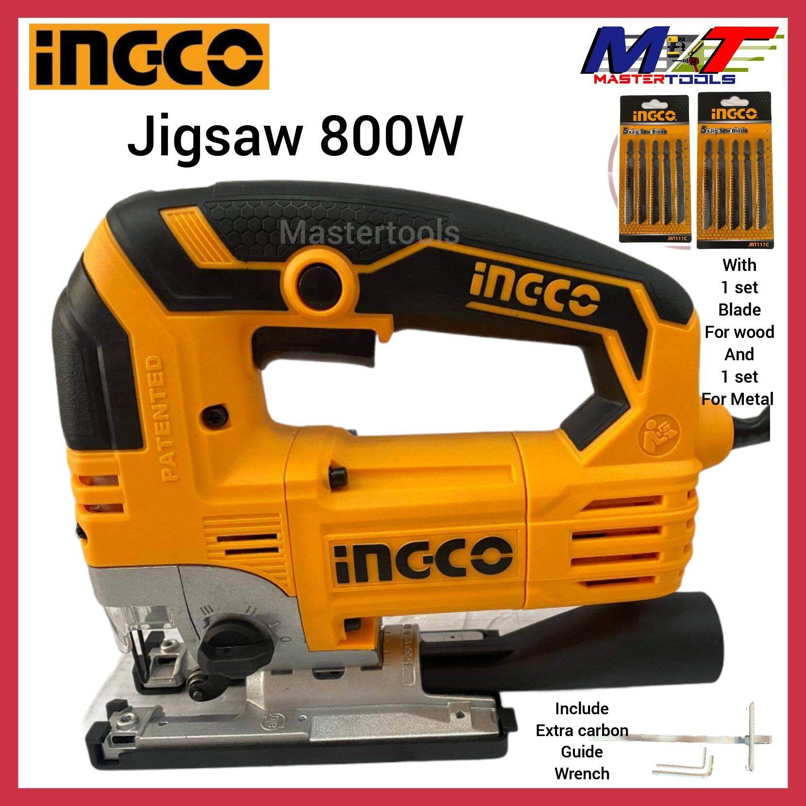 INGCO Electric Jigsaw 800W JS80068P 1set Wood Blade And FREE 1 SET