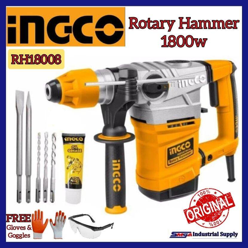 Ingco Rotary Hammer W Rh With Free Gloves And Goggles