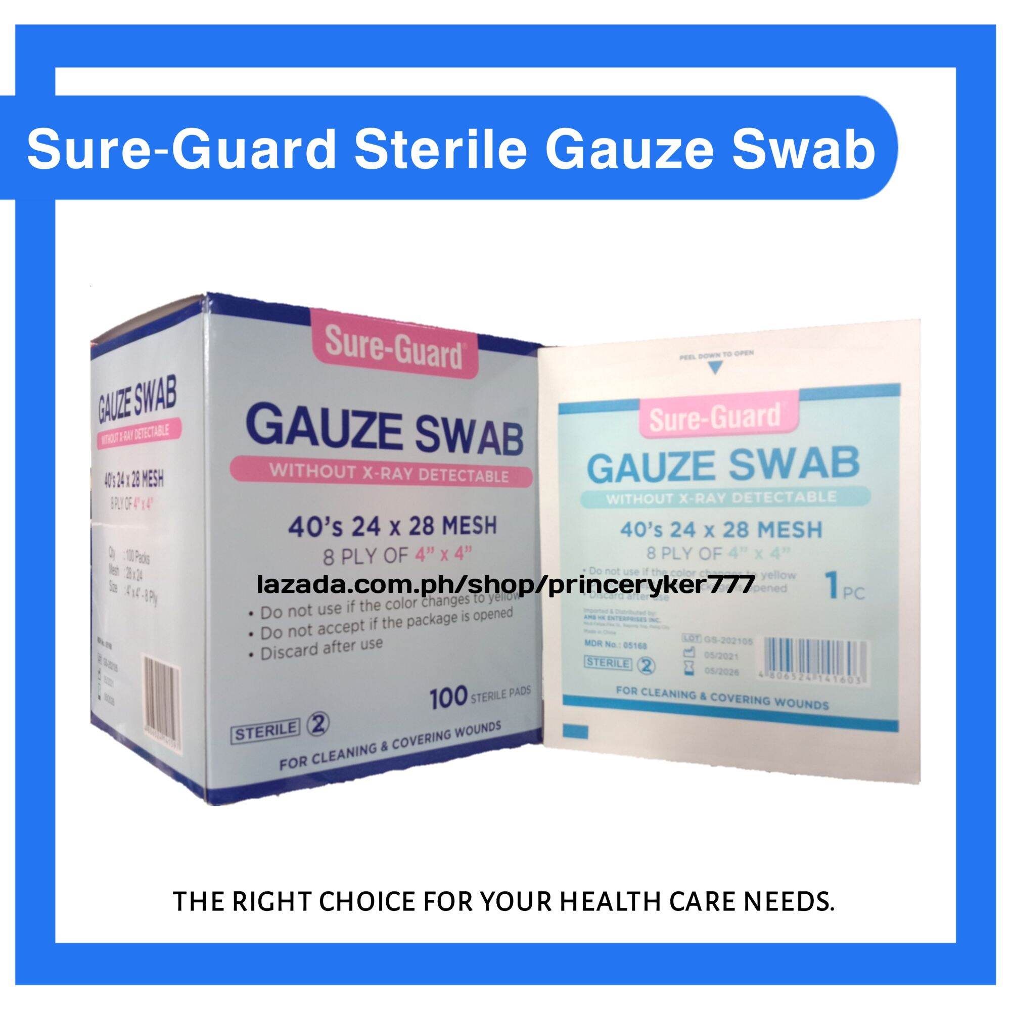 Per Piece Pack Sure Guard Sterile Gauze Swab X Ply First Aid