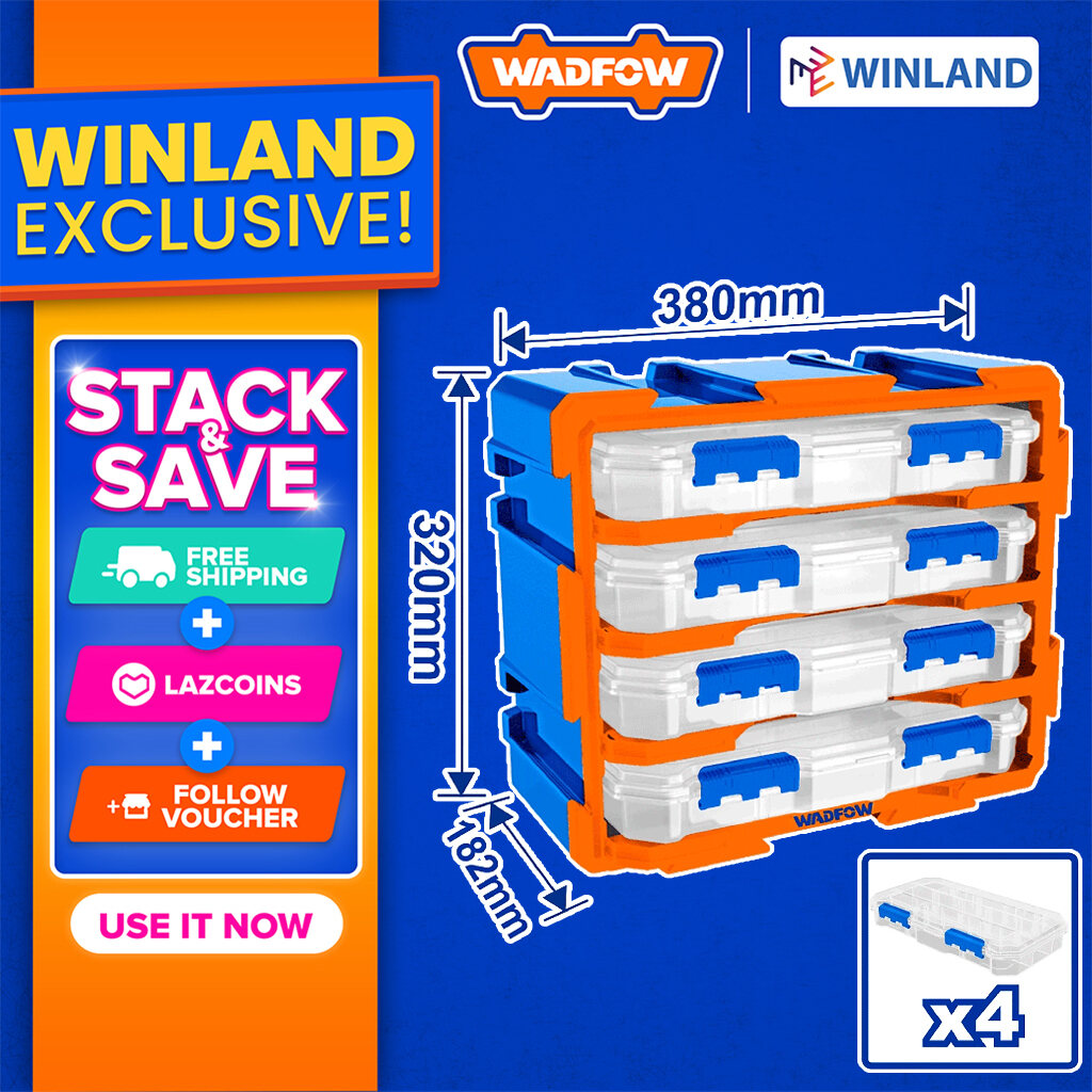 Wadfow By Winland Modular Cabinet Set Of 4 Plastic Boxes Divided Into