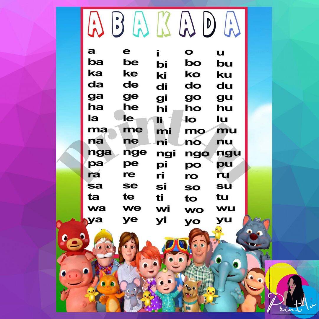 Abakada Cocomelon Laminated Learning Materials Lazada Ph The Best