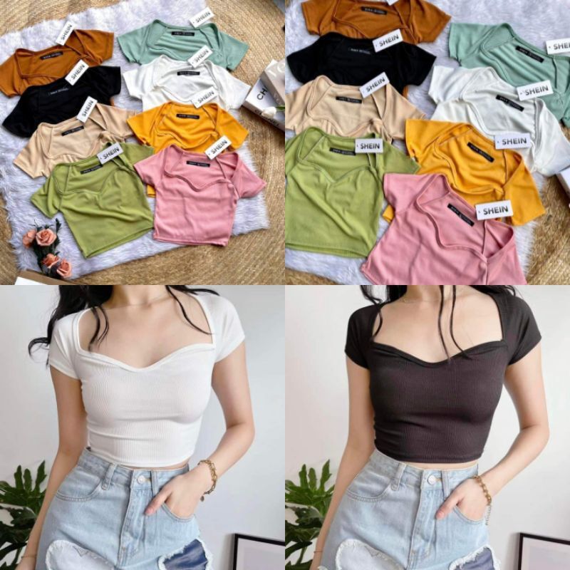 Wendy Hearty Shape Boob Knitted Crop Top Lazada PH