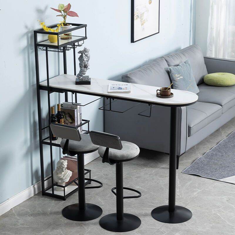 Nordic Rock Plate Small Bar Table Home Wall Simple High Leg Table And