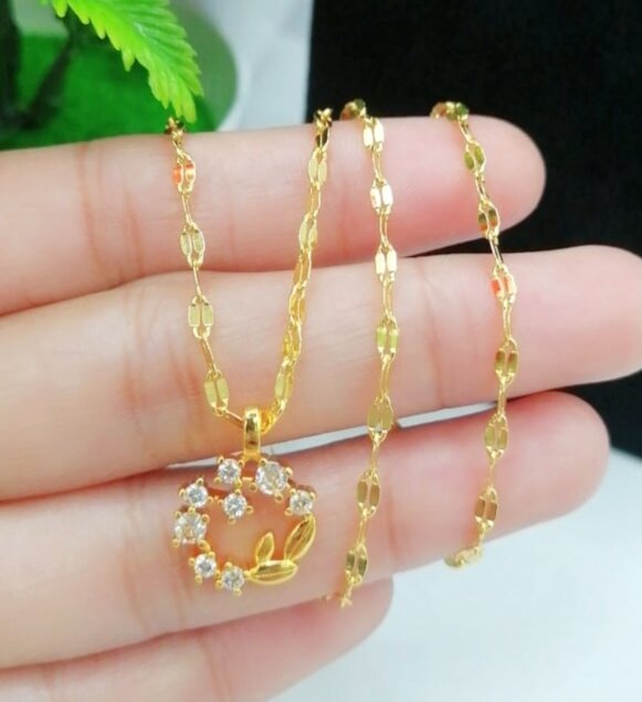 10k Nontarnish Flower Ring Necklace Lazada PH