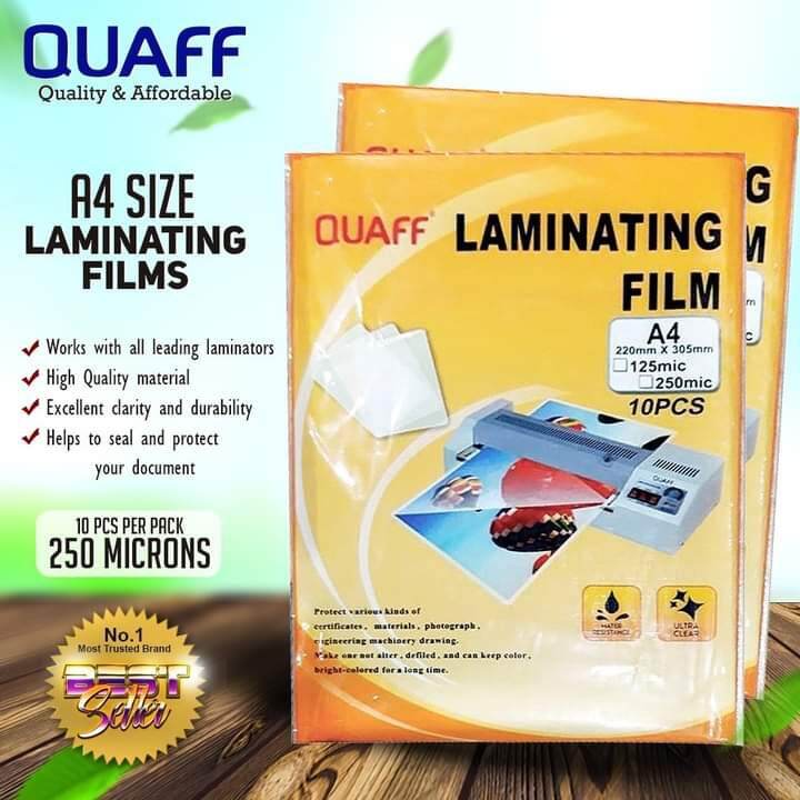 A4 Laminating Film Quaff 125mic 250mic Laminating Film 10pcs Per Pack