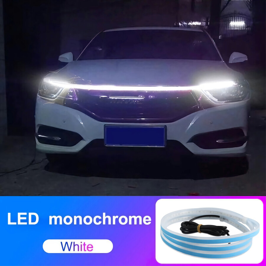 LED Daytime Running Light Strips LED Car Hood Lights DRL With Start