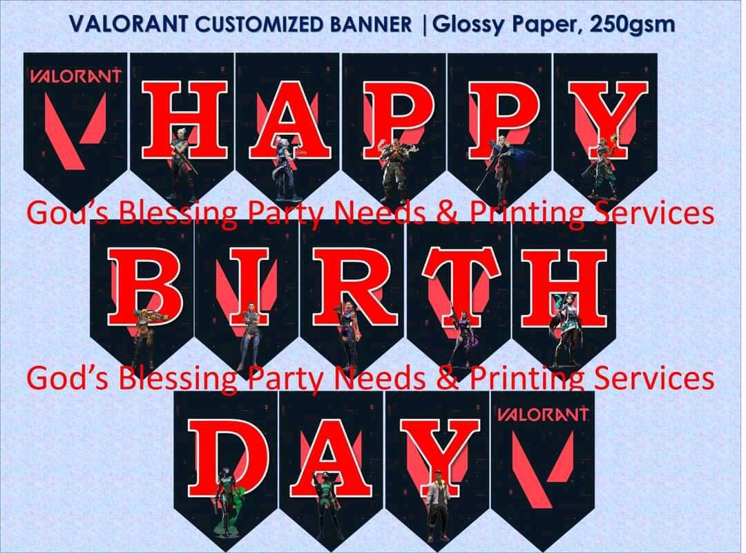 Valorant Birthday Banner Set R Lazada Ph