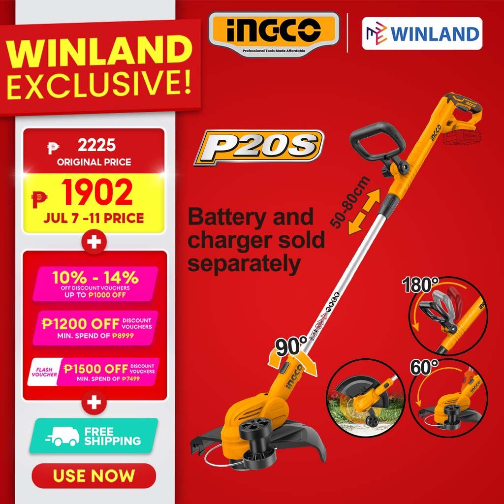 Ingco By Winland Cordless Lithium Ion Grass Trimmer 20V CGTLI20328