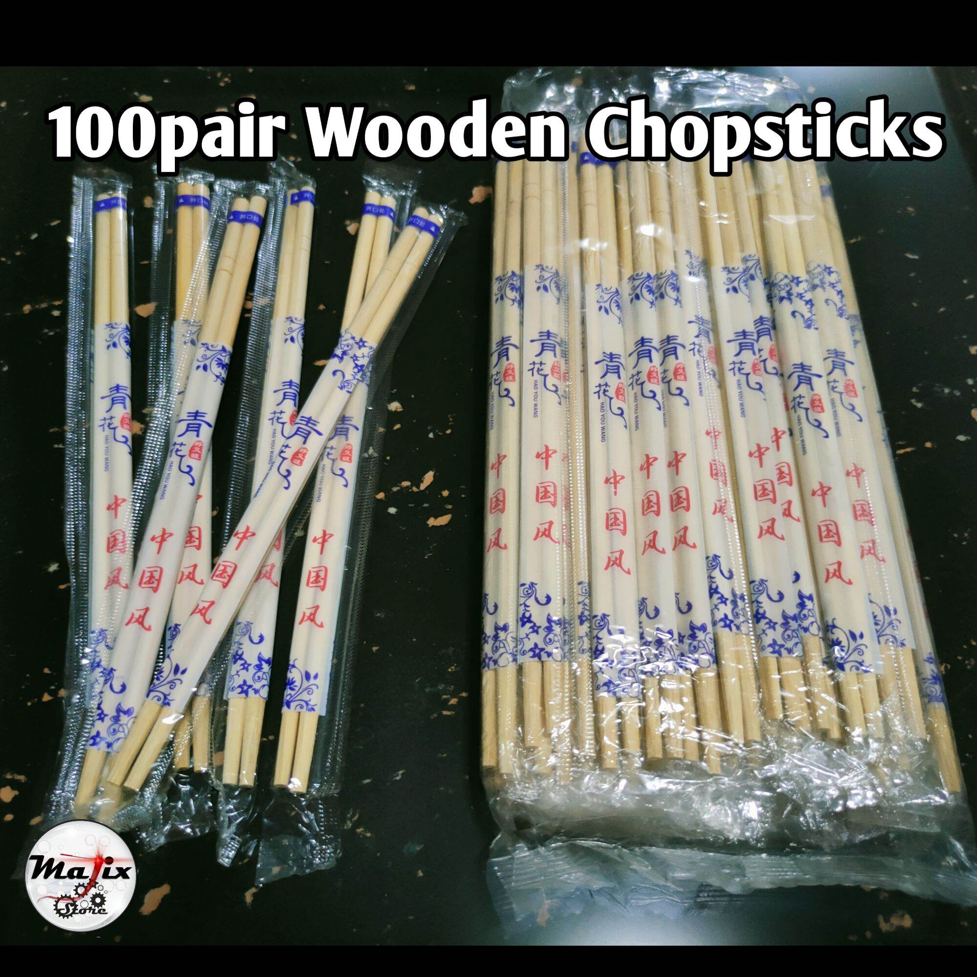 100pair Wooden Chopsticks Individually Wrapped Lazada PH