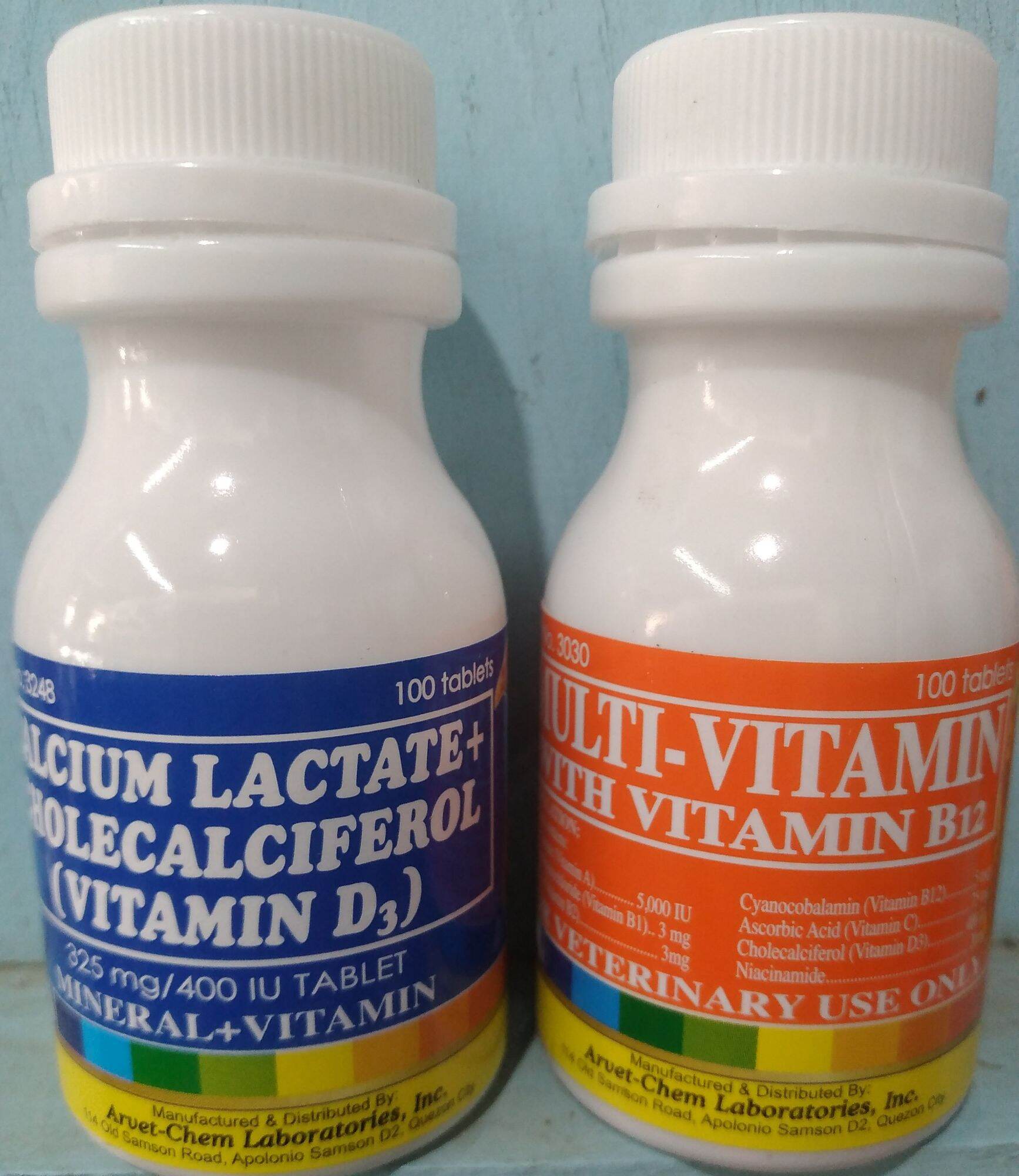 CALCIUM LACTATE AND MULTIVITAMIN WITH VITAMIN B12 100 TABLETS Sold Per