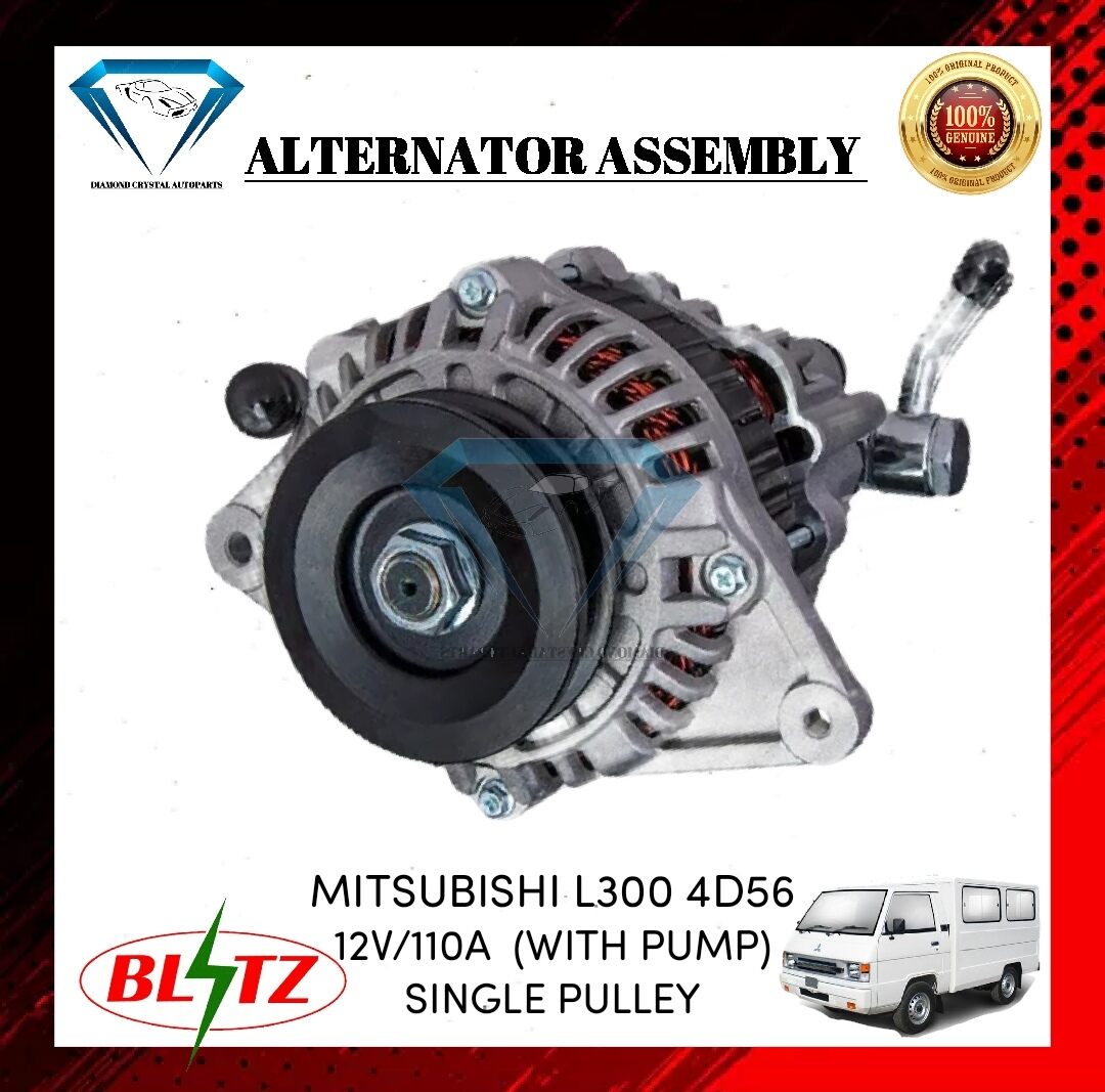 ALTERNATOR ASSEMBLY MITSUBISHI L300 4D56 W VACUUM PUMP 12V 110AMP