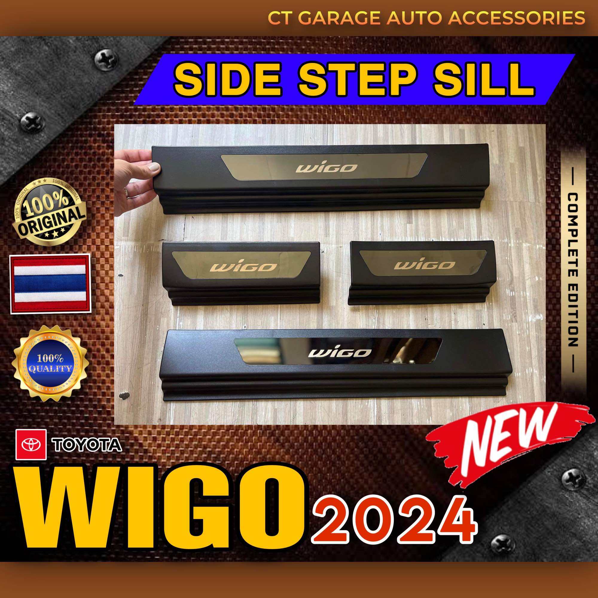 NEW TOYOTA WIGO 2024 SIDE STEP SILL Complete Set Lazada PH