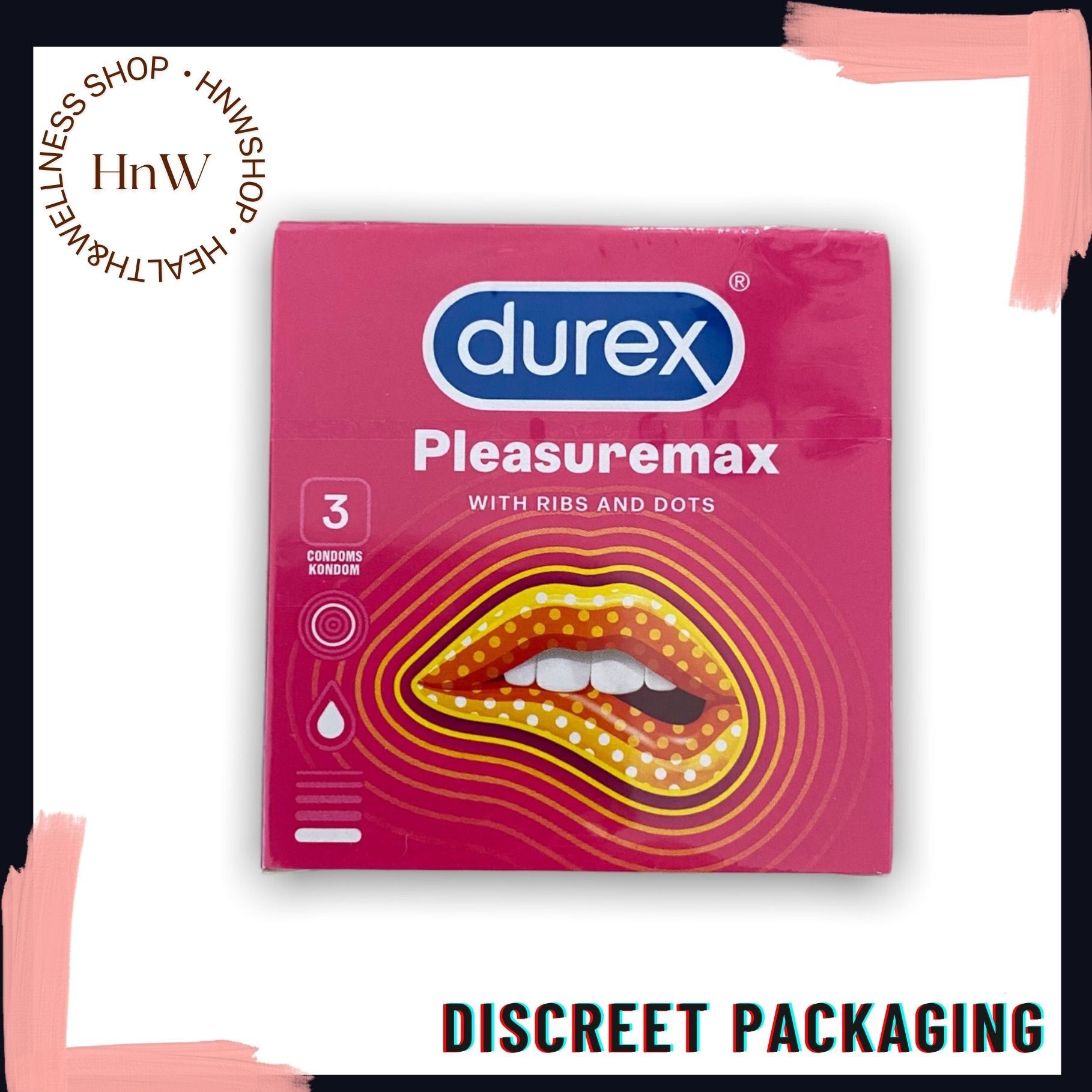 Durex Condom Pleasuremax With Ribs And Dots Condoms Per Box Discreet