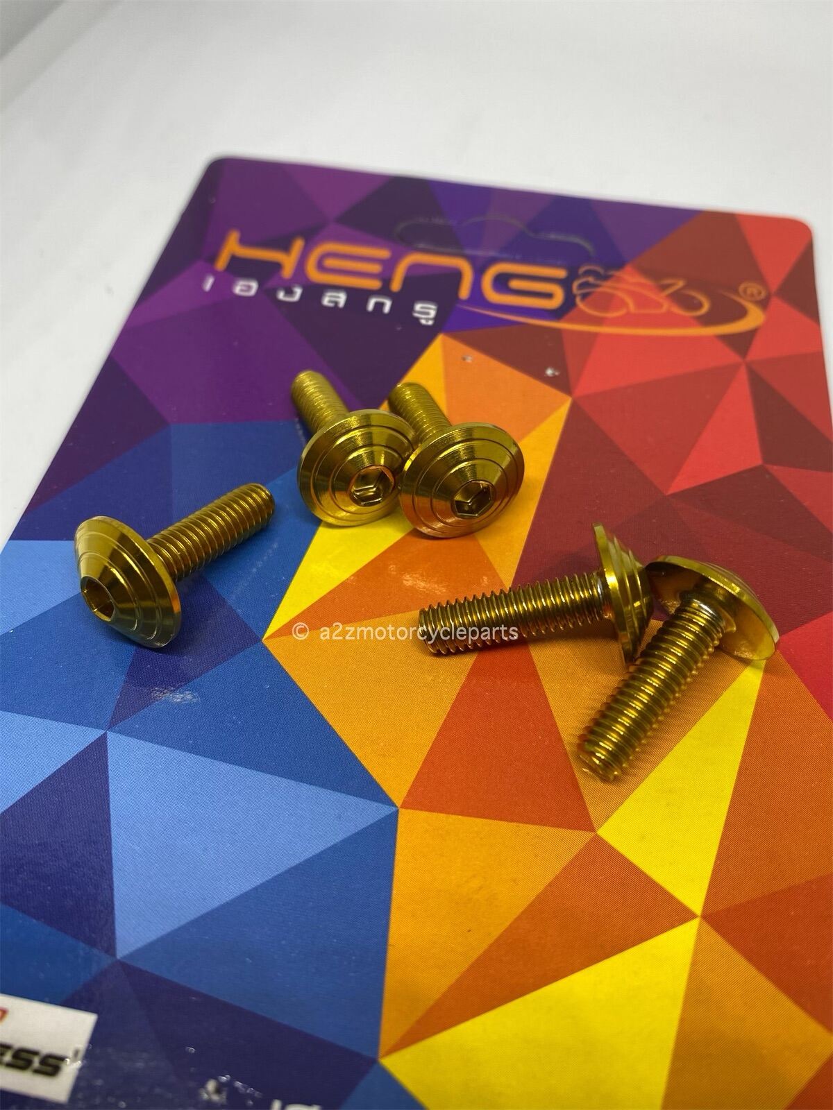 HENG 6x20 Mushroom/Spiral Gold Bolt for FOOTBOARD / PLATE NUMBER (1