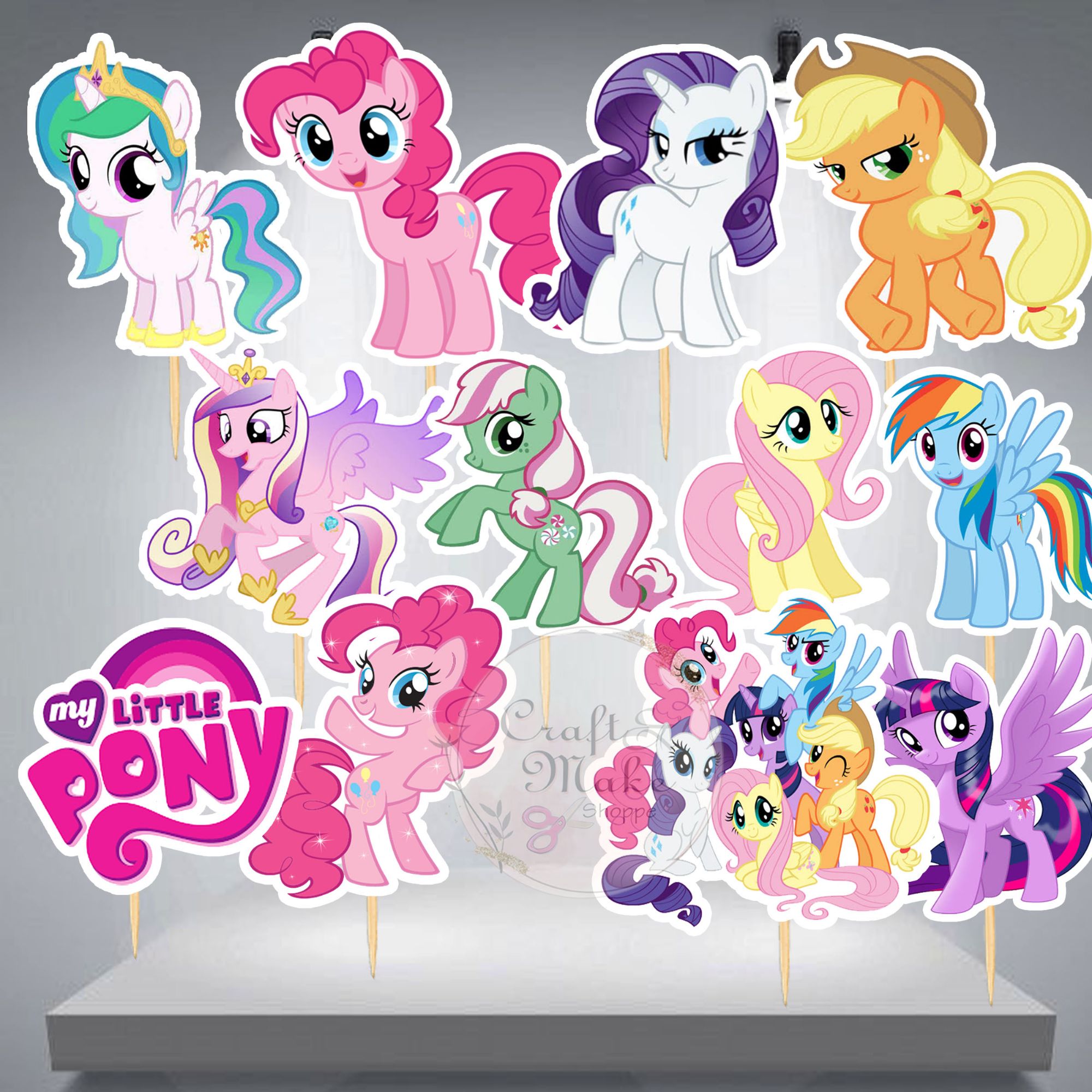 MY LITTLE PONY UNICORN CUPCAKE TOPPERS & WRAPPERS 24 PCS PARTY SUPPLIES 