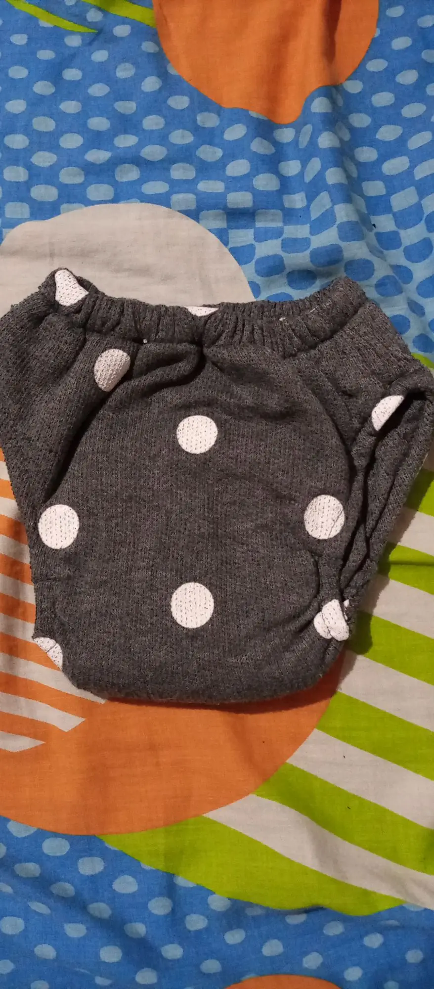 Whimsy Filly Pull ups- with sewn in soaker (Gray with white polka dots)