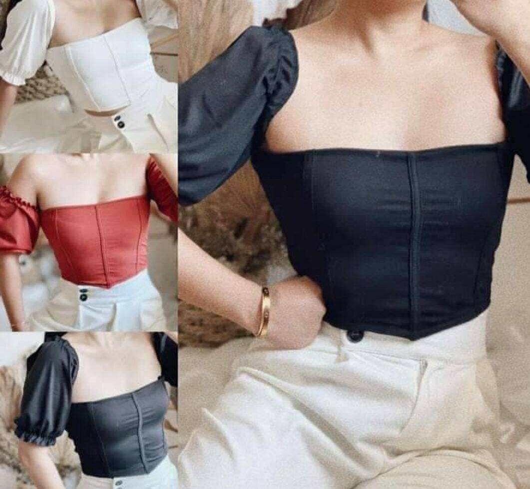 zara puff sleeve corset