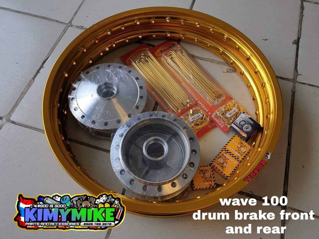 wave 100 rimset drum brake front and rear Lazada PH