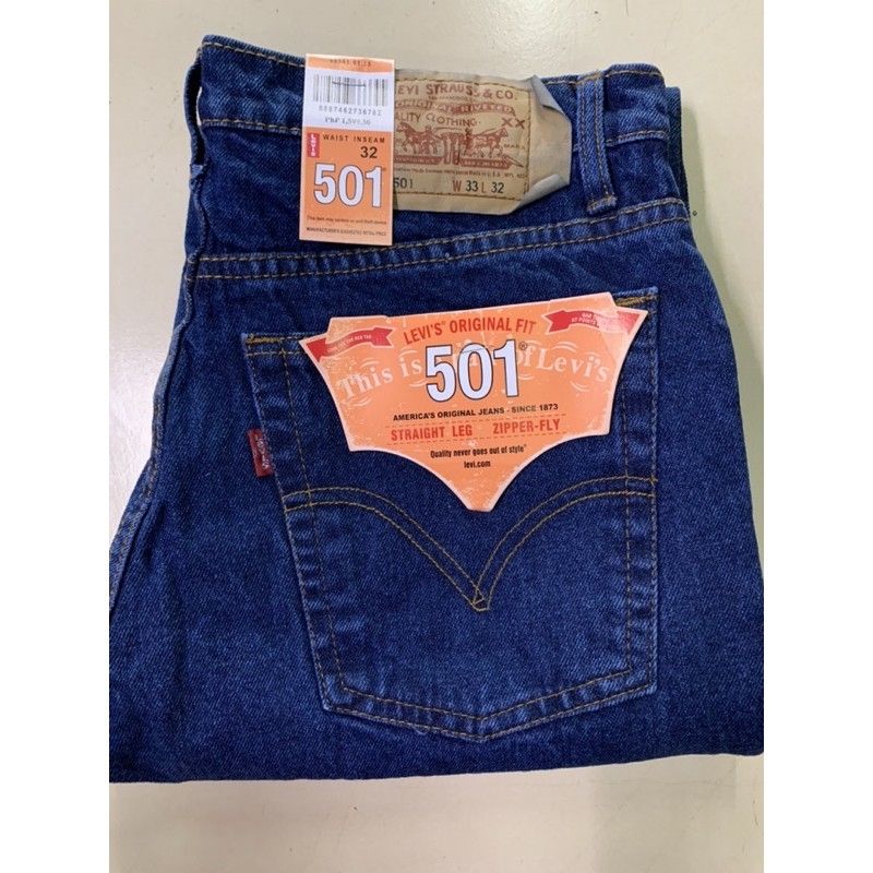 Levis 501 straight Cut Maong Pants Plain Blue For Men | Lazada PH