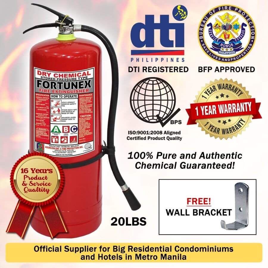 Fire Extinguisher 20lbs ABC Dry Chemical Refillable (FORTUNEX BRAND