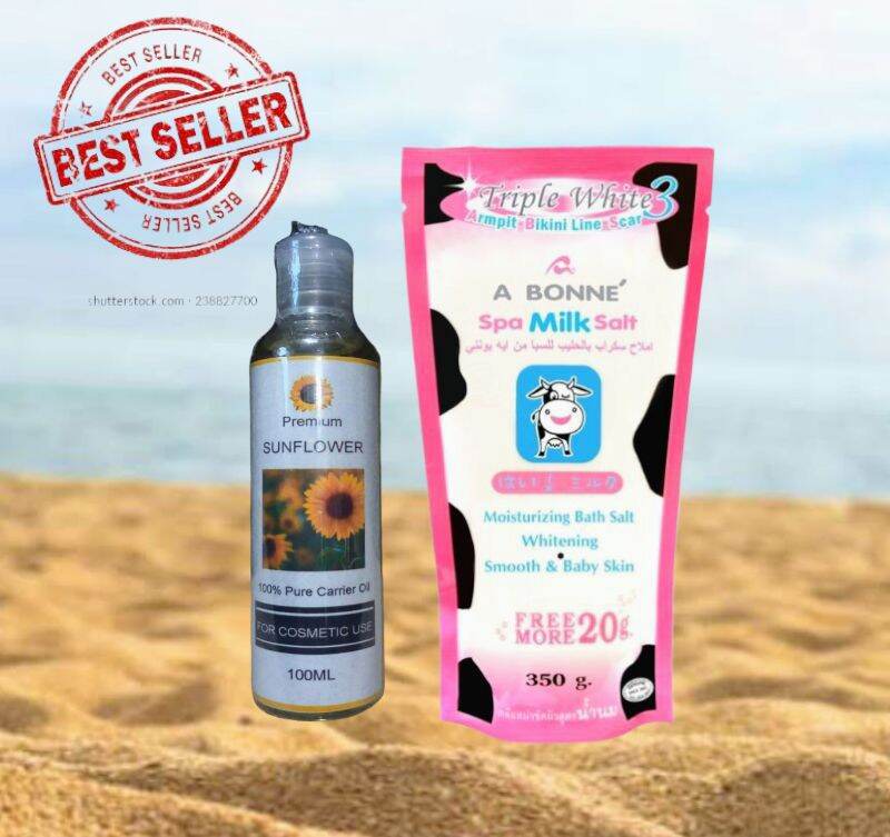 ABONNE SALT SCRUB 350G WITH SUNFLOWER OIL 100ML Lazada PH
