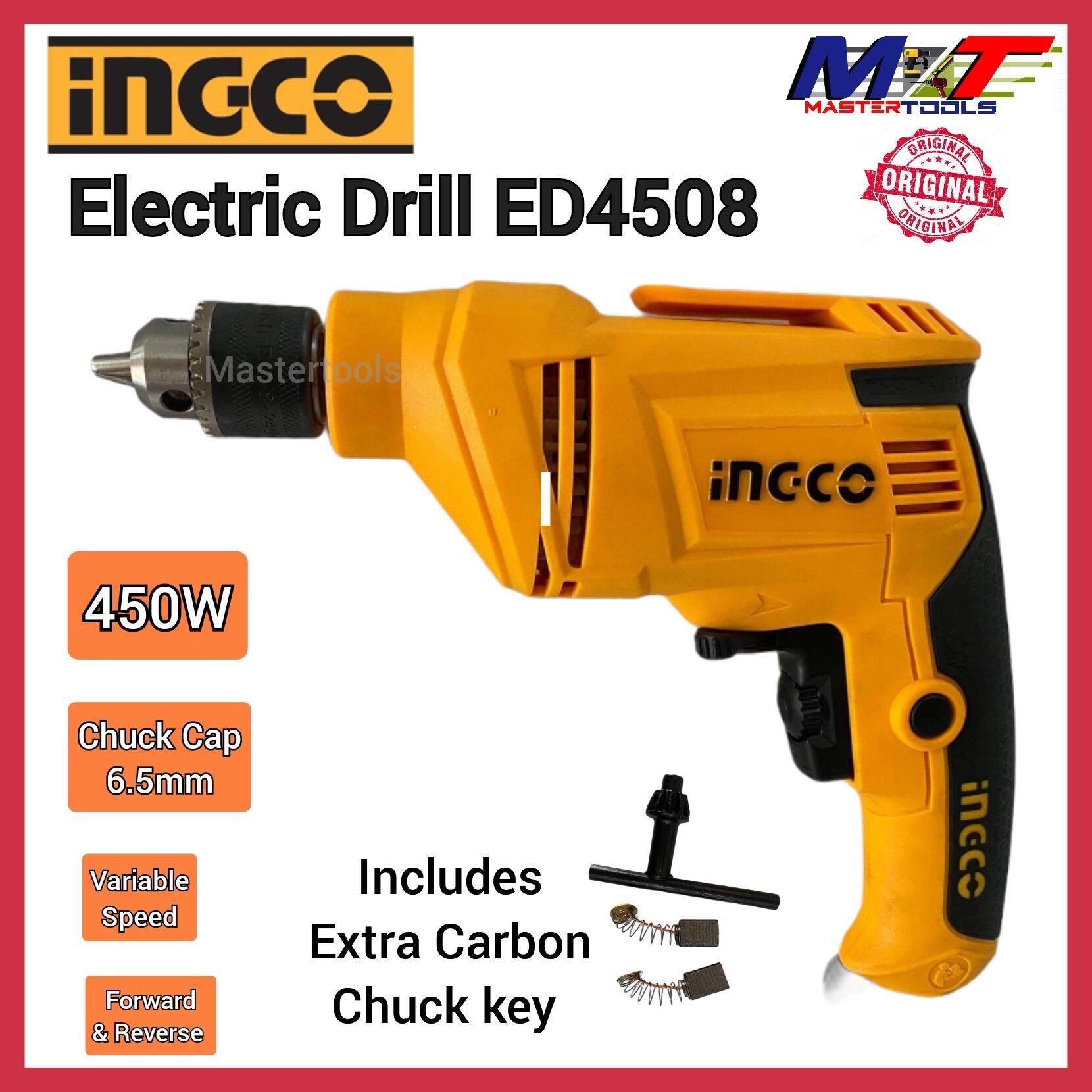 INGCO Electric Drill Variable Speed 450W ED4508 ️ Mastertools | Lazada PH