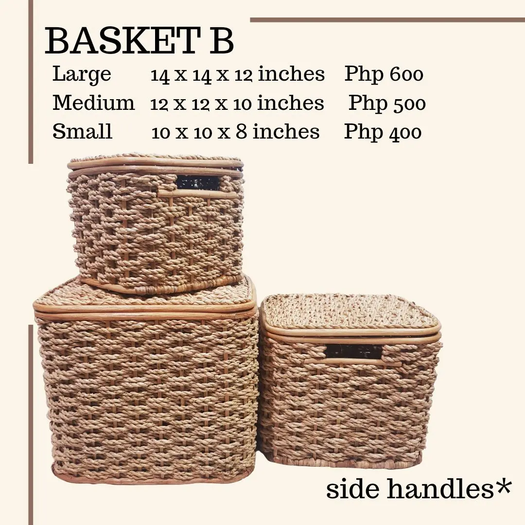 rattan square basket B