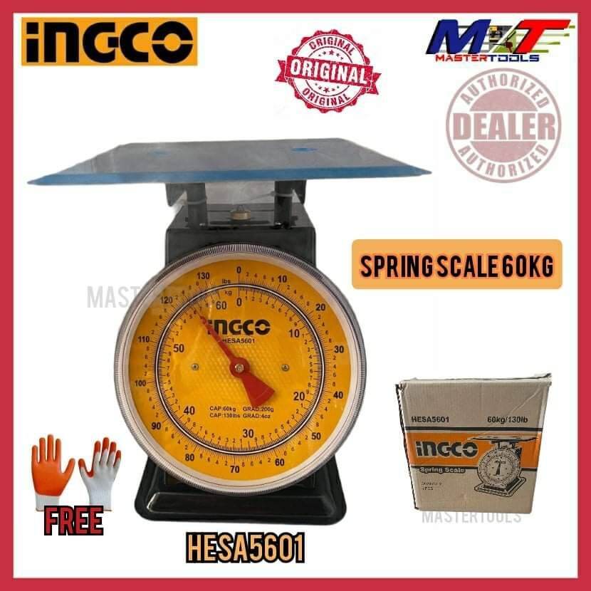 Ingco Original Spring Table Scale 60kg Hesa5601 With Free Gloves