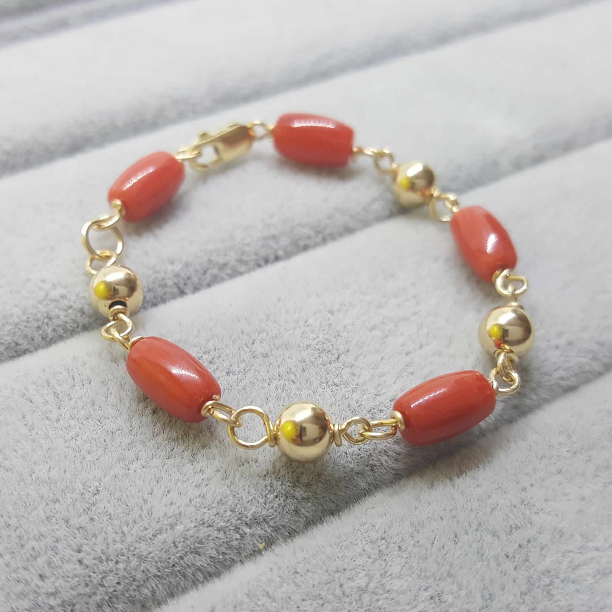 Jewels Fiji  18Kt Yellow Gold Baby Bracelet With Genuine Red Coral  Available At Jewels Fiji   Facebook