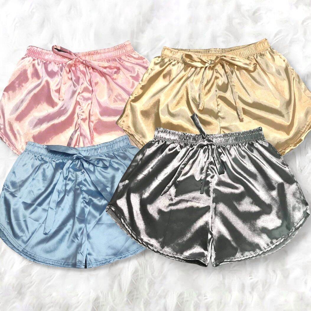 silk booty shorts women's