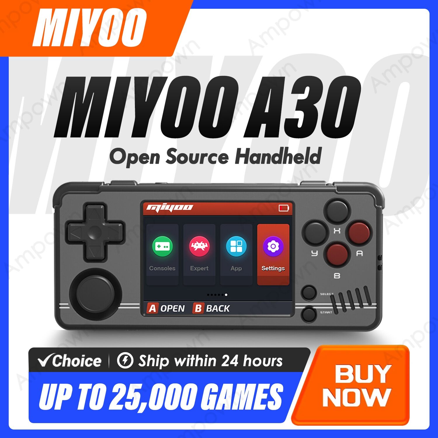 Miyoo A30 Handheld Game Console 2.8'' Ips Screen Linux System 2.4GWifi Retro Emulator Video Console Vibration Motor Player Gifts