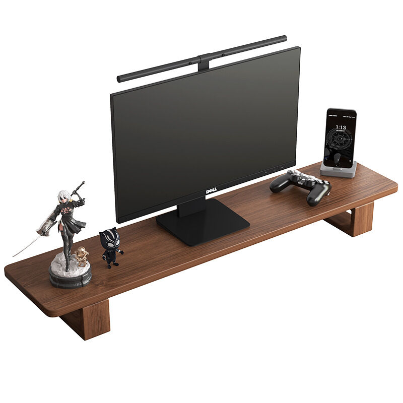 Display Elevated Rack Solid Wood Desktop Computer Screen Riser Desktop ...