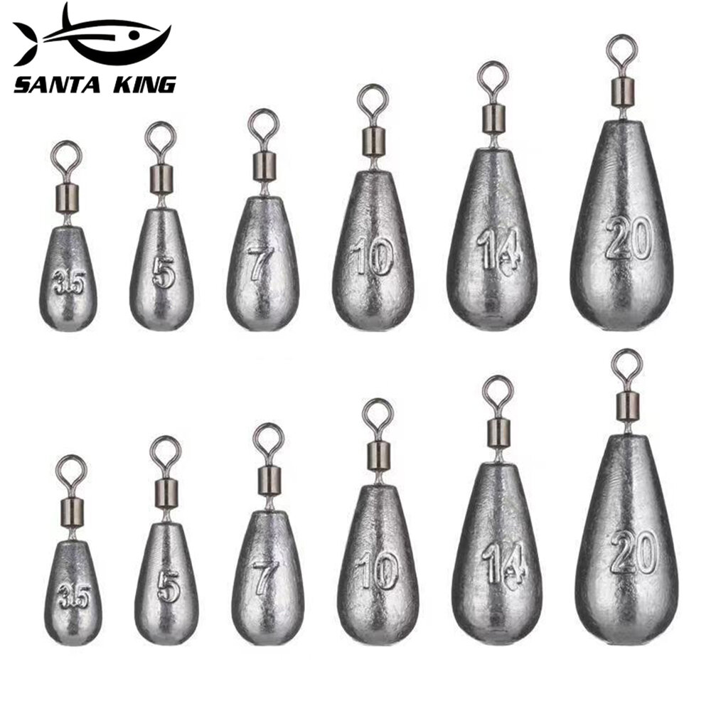 Sinker Led Rings SantaKing 10PCS 360° Freely Rotating 8-Shaped Ring Lead Sinker Fishing ...