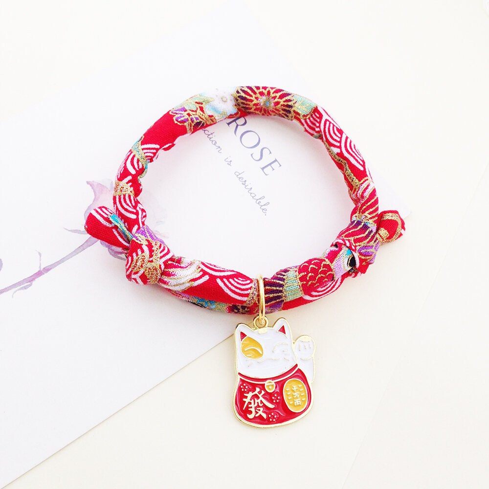 Cat Collar Bell Teddy Dog Collar Necklace Japanese Style Pet Japanese