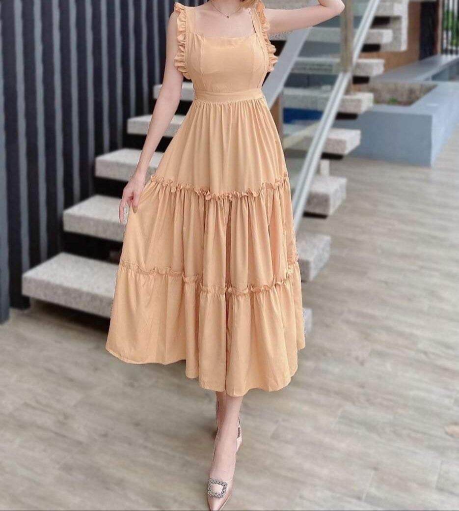 Bangkok BKK Thailand Trendy Plain Midi Dress with Front Slit Lazada PH