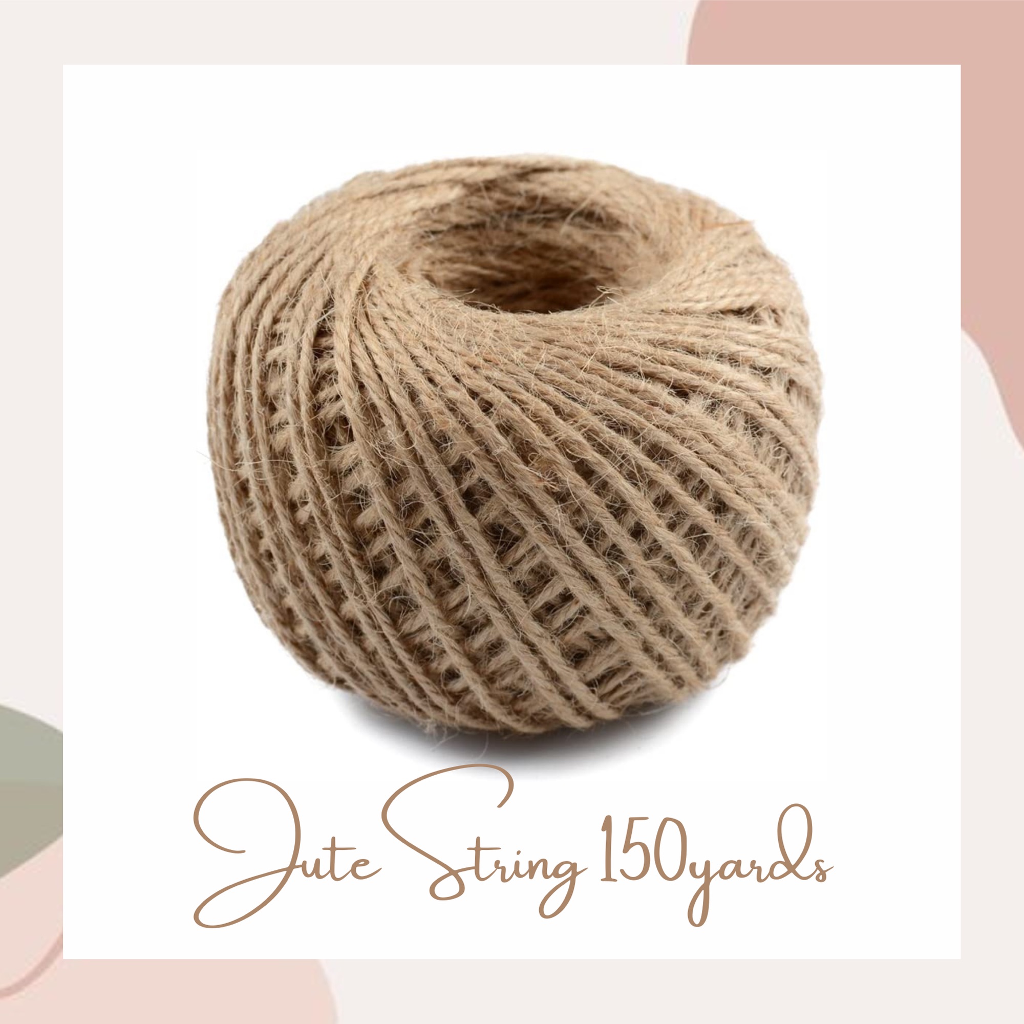5 Rolls 2mmx50meter Natural Jute Twine Rope String for Craft