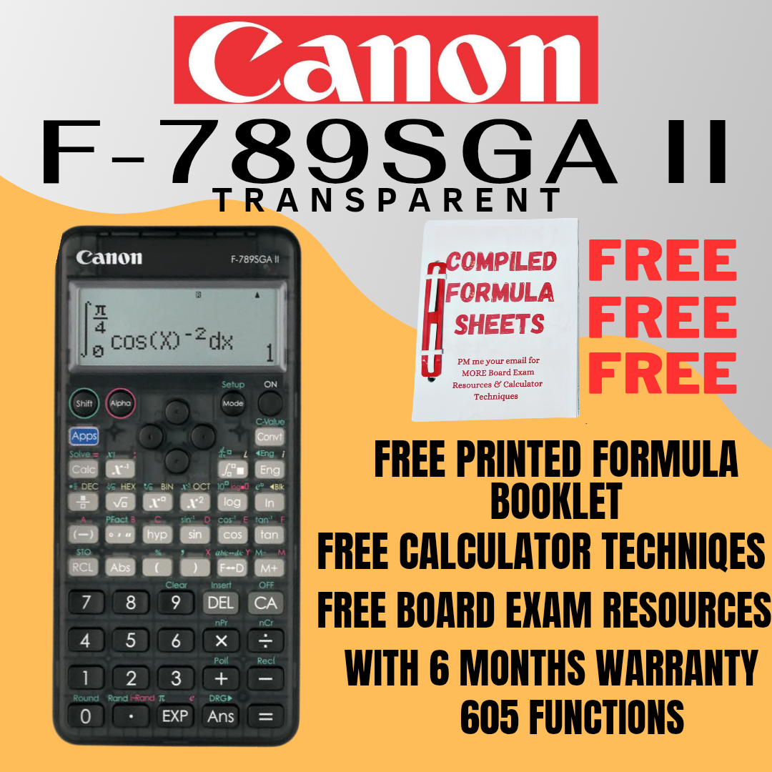 Canon F-789SGA II f789sga V2 f 789sga Version 2 789 sga f789sga2 TRANSPARENT Scientific Calculator Calculators With 6 Months Warranty Lady Engineer